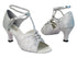 1672 6 Silver Sparklenet_X-Strap Ankle with 2899_2.5" Low Heel in the photo