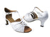 1672 White Satin with 2.5" Low Heel in the photo