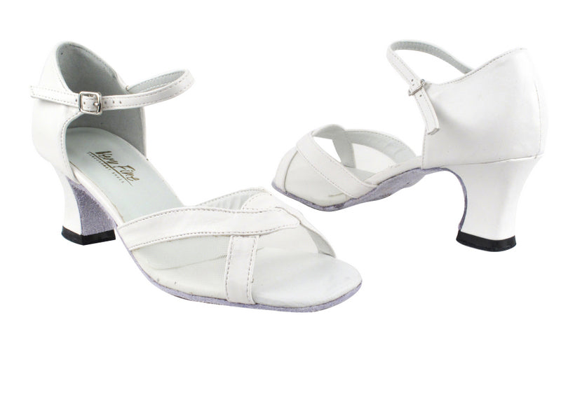 1675 White Leather_White Mesh with 2.2&quot; Thick Cuban Heel in the photo