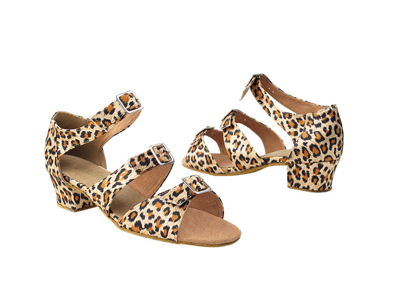 1679 152 Leopard Satin with 1.5&quot; Medium heel in the photo