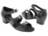 1679 Black Leather with 1.5" Medium Heel in the photo