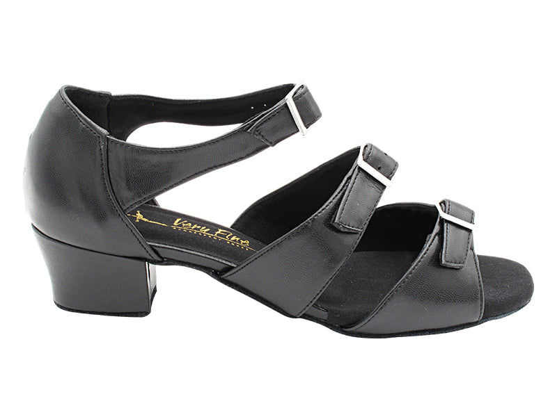 1679 Black Leather with 1.5" Medium Heel in the photo