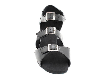 1679 Black Leather with 1.5" Medium Heel in the photo