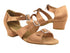 1679 Brown Satin with 1.5" Medium Heel in the photo