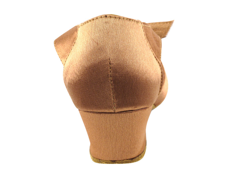 1679 Brown Satin with 1.5" Medium Heel in the photo
