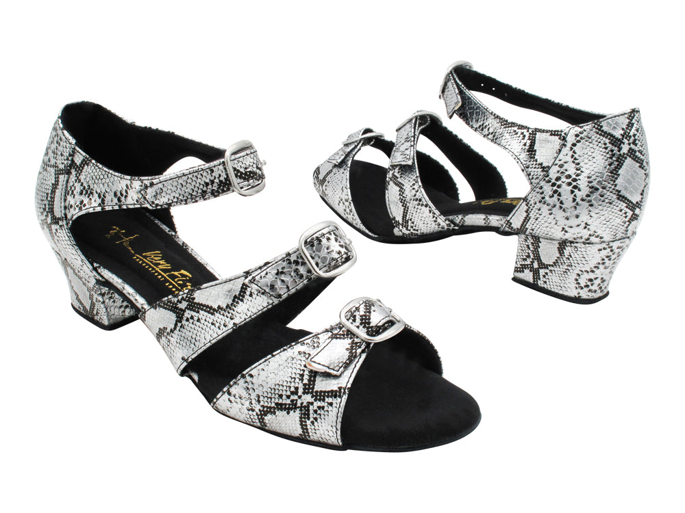 1679 Silver Snake with 1.5" Medium Heel in the photo