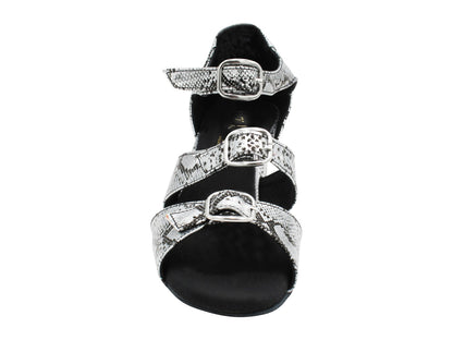1679 Silver Snake with 1.5" Medium Heel in the photo