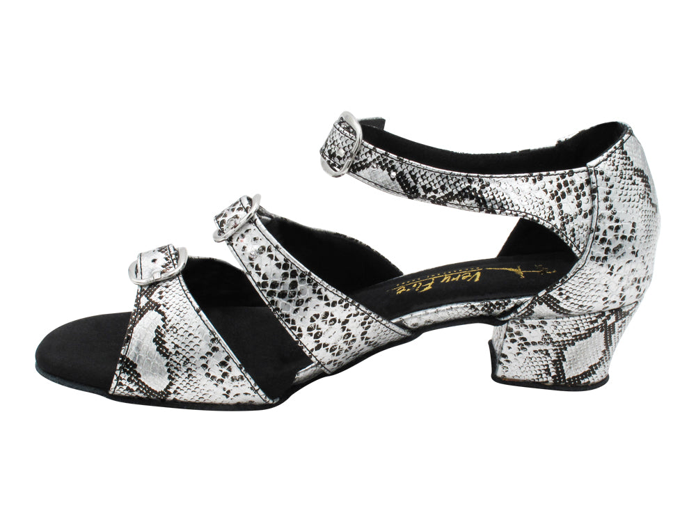 1679 Silver Snake with 1.5" Medium Heel in the photo