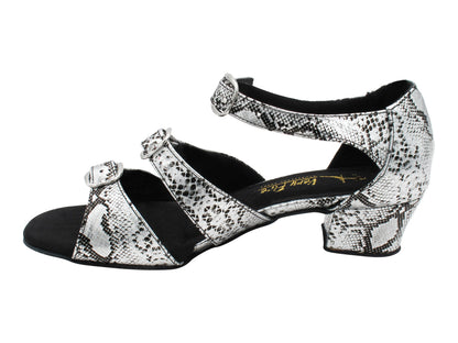 1679 Silver Snake with 1.5" Medium Heel in the photo