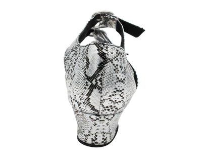 1679 Silver Snake with 1.5" Medium Heel in the photo