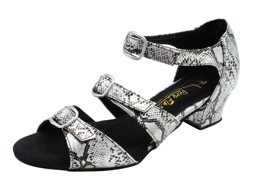 1679 Silver Snake with 1.5" Medium Heel in the photo