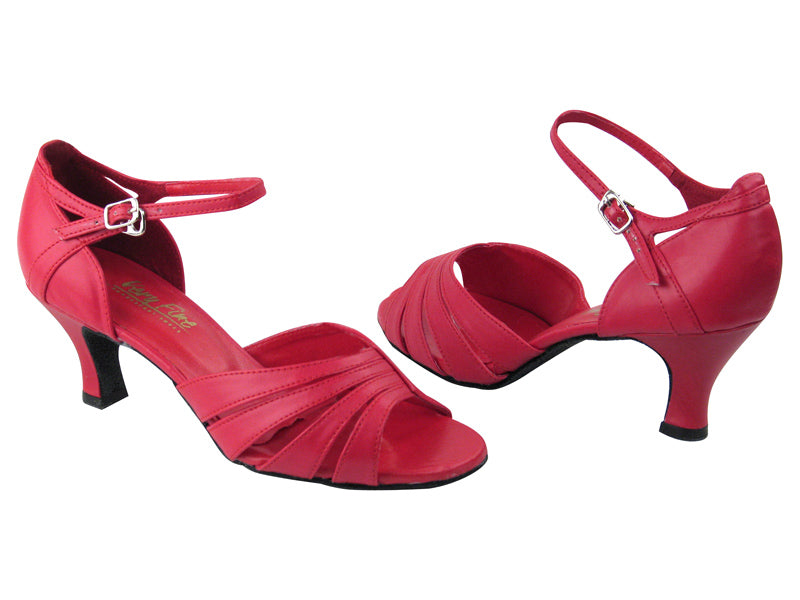 1680 Red Leather with 2.5" Low Heel in the photo