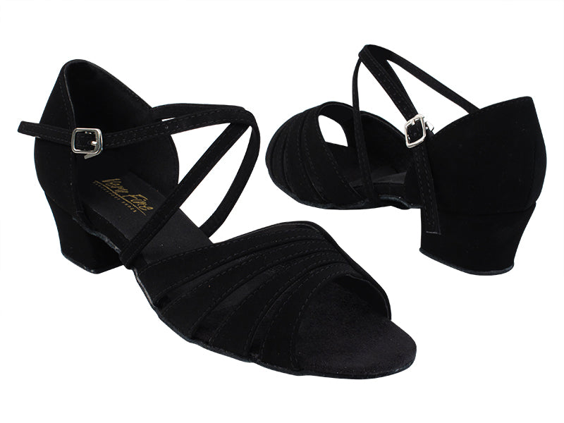 1680 136 Black Nubuck_X-Strap Arch with 1.5&quot; Medium Heel in the photo