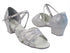 1680 86 Silver Laser Satin_X-Strap Arch with 1.5" Medium Heel in the photo