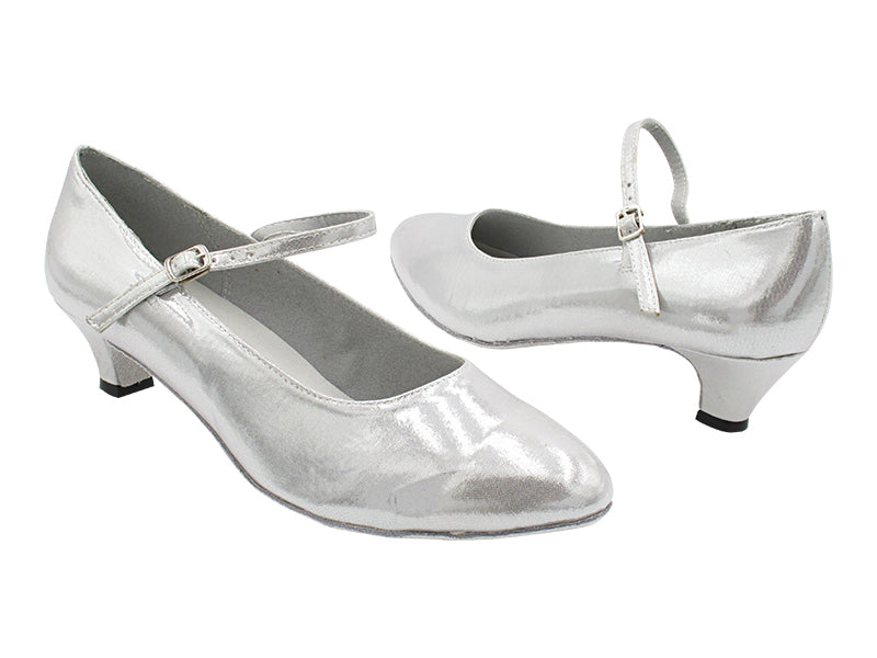 1682 259 Silver Satin with 1.3&quot; Cuban Heel (387) in the photo