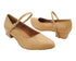 1682FT Beige Brown Leather with 1" Flat Heel in the photo