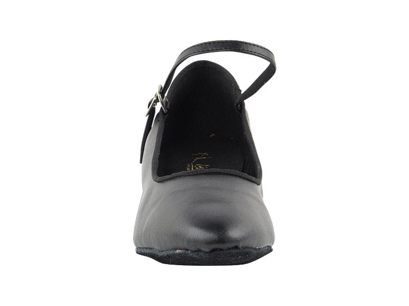 1682FT Black Leather with 1&quot; Flat Heel in the photo