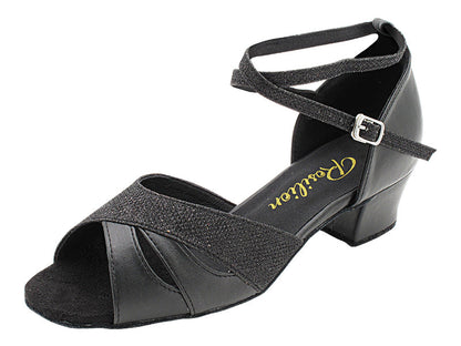 1682F Black Leather &amp; 273 Black Glitter Satin with 1.5&quot; Heel (2001) in the photo