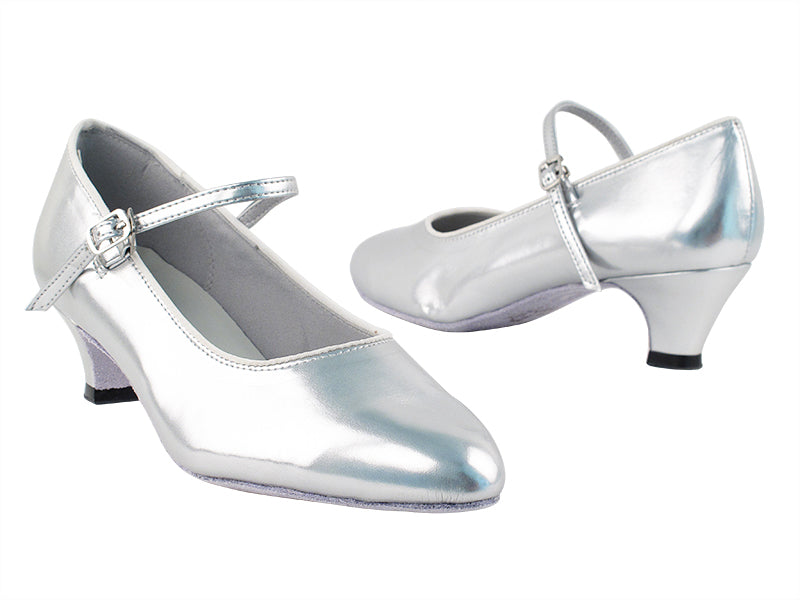 1682 55 Silver PU with 1.3&quot; Cuban Heel in the photo