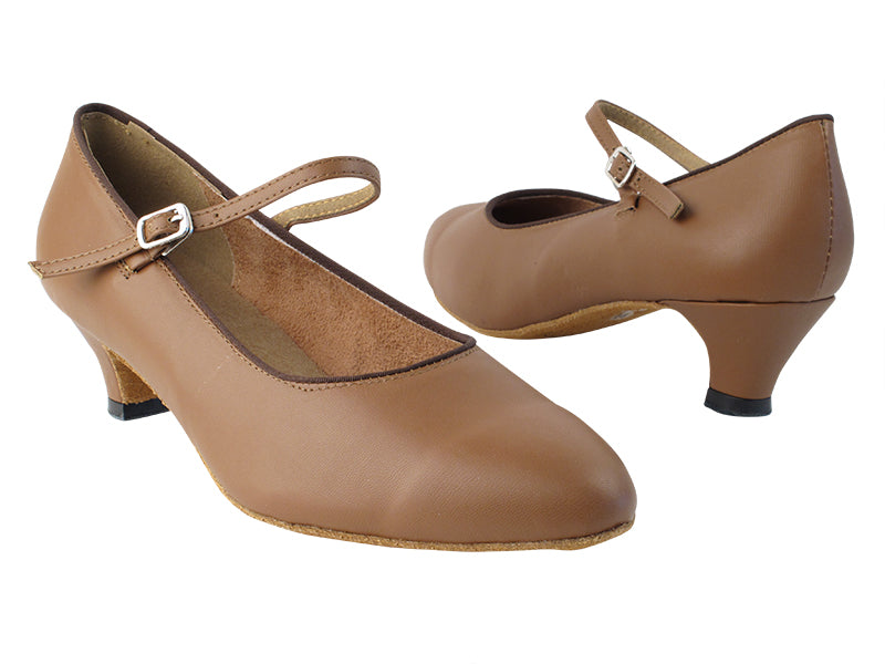 1682_3008 133 Coffee Brown PU with 1.3&quot; Cuban Heel in the photo with 1.5&quot; Medium Heel in the photo