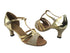 1683 125 Gold Stardust & Gold Leather with 2.5" Low Heel in the photo