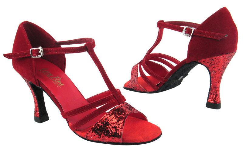 1683 10 Red Sparkle_H_228 Red Velvet with 3.5&quot; Heel in the photo