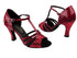 1683 Red Sparkle & Red Patent with 3" Heel in the photo