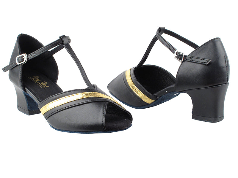 1685 Black Leather_204 Ultra Gold Trim with 2&quot;TC Heel in the photo