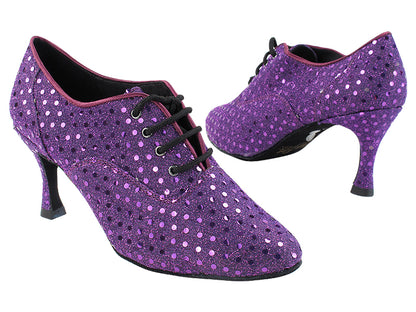 1688 237 Dark Purple Dots with 2.75&quot; Slim Flare Heel (386) in the photo