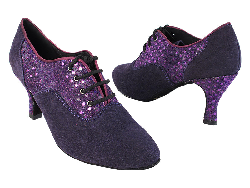 1688 281 Purple Suede_F_B_237 Dark Purple Dots_M_H with 2.75&quot; Heel (1995) in the photo