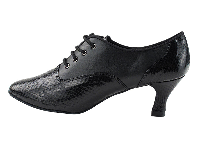 1688 222 Black Snake_F_B_16 Black Leather_M with 2.5&quot; Heel (2899) in the photo