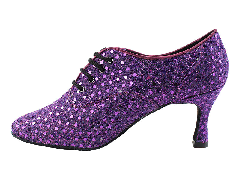 1688 237 Dark Purple Dots with 2.75&quot; Slim Flare Heel (386) in the photo