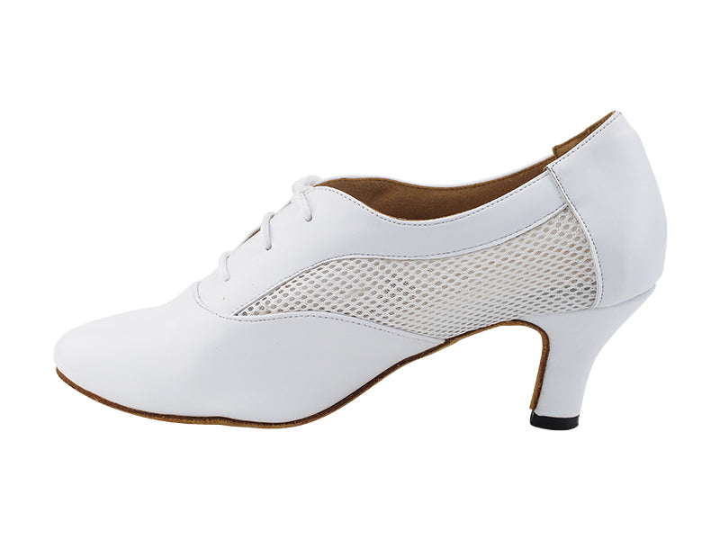 1690LEDSS White Leather &amp; White Knit Mesh with 2.5&quot; Heel (2899) in the photo