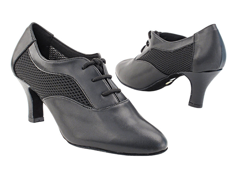 1690LEDSS Black Leather &amp; Black Knit Mesh with 2.5" Heel (2899) in the photo