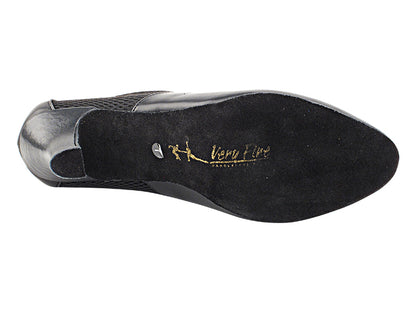 1690LEDSS Black Leather &amp; Black Knit Mesh with 2.5" Heel (2899) in the photo
