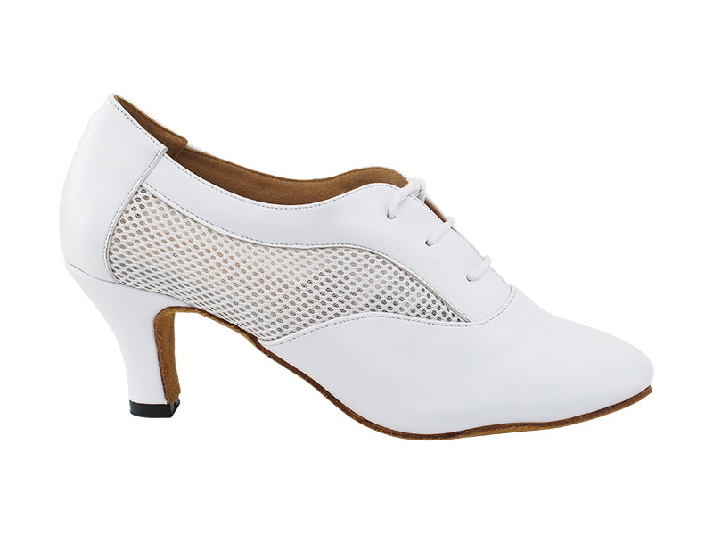 1690LEDSS White Leather &amp; White Knit Mesh with 2.5" Heel (2899) in the photo