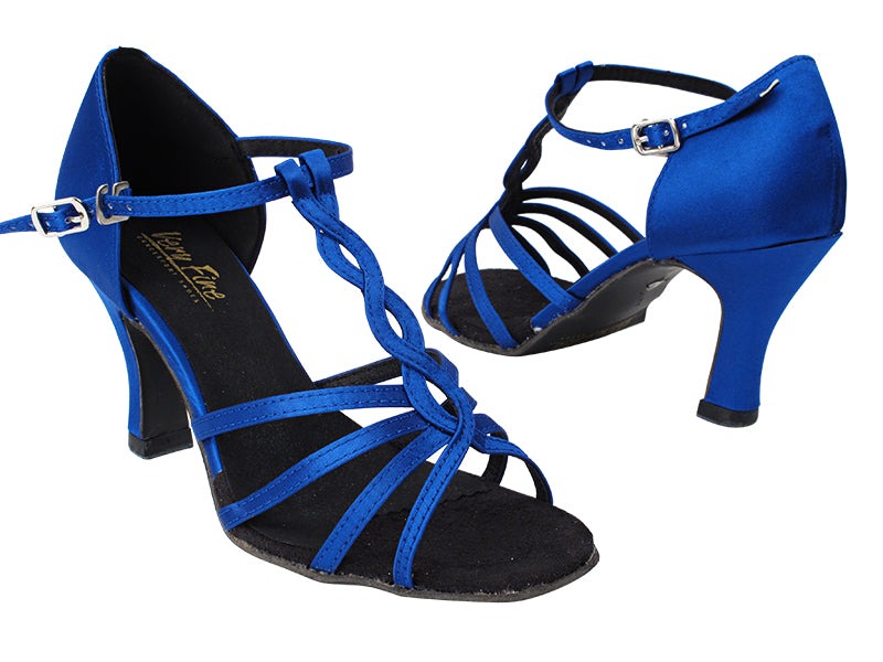 1692 247 Gem Blue Satin without Mesh with 3&quot; High Heel in the photo