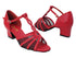 1692 266 Red Leather_Black Mesh with 2" Thick Cuban Heel (3149) in the photo