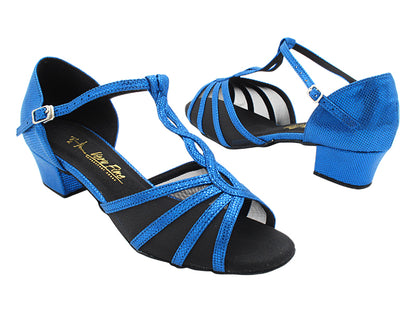 1692LEDSS 155 Illusion Dark Blue Velvet &amp; Black Mesh with 1.5&quot; Heel (2001) in the photo
