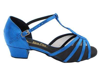 1692LEDSS 155 Illusion Dark Blue Velvet &amp; Black Mesh with 1.5&quot; Heel (2001) in the photo