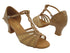 1692LEDSS 157 Beige Brown Leather_133 Gold Vine Brown Mesh with 2.2 INCH THICK CUBAN HEEL (2317) in the photo