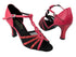 1692 10 Red Sparkle_211 Red Leather_Black Mesh with 3" heel in the photo