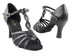 1692 Black Leather & Black Mesh with 3" Heel in the photo