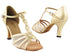 1692 Light Gold & Flesh Mesh with 3" Heel in the photo