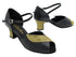 1704 Black Leather & 113 Gold Scale Trim with 2.2 INCH THICK CUBAN HEEL (2317) in the photo