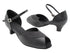 1704 Black Leather & Black Glitter Trim with 1.3" Cuban Heel (387) in the photo