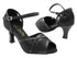 1706 Black Satin & Black Leather Trim with 2.5" Heel (2899) in the photo