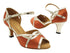 1706 Dark Tan Satin & Shiny Gold Trim with 2.5" Heel (2899) in the photo