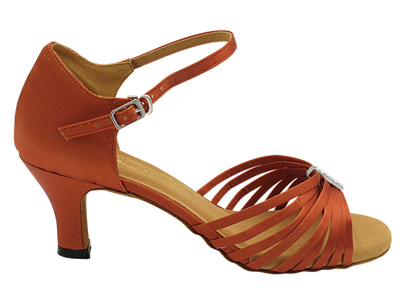 1712 Dark Tan Satin with 2.5&quot; Heel (2899) in the photo