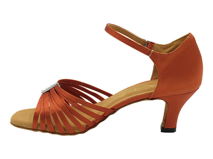 1712 Dark Tan Satin with 2.5&quot; Heel (2899) in the photo